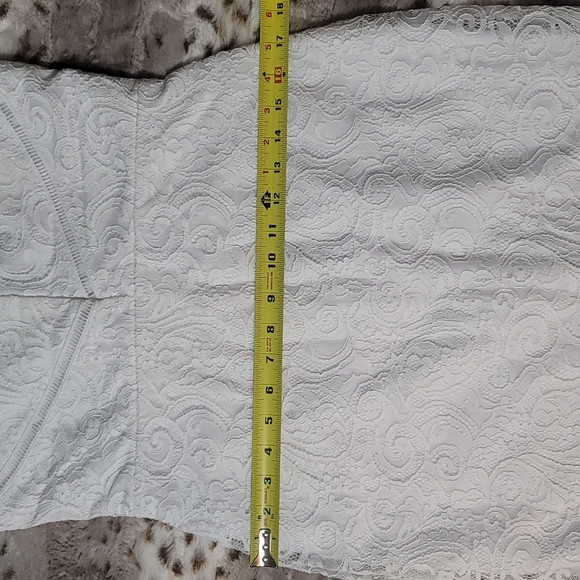 NWT EXPRESS Scalloped Lace Midi Sheath Dress - Picture 11 of 15